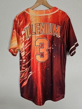 Illenium Number 3 Graphic Jersey in Red-Orange